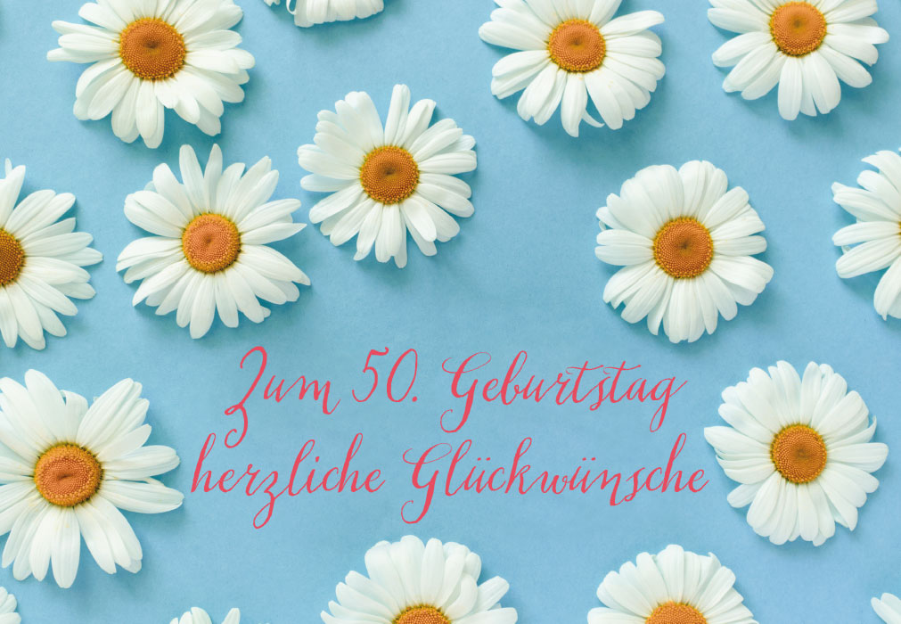 Zahlengeburtstag - Gänseblümchen auf blauem Grund Zahlengeburtstag - Gänseblümchen auf blauem Grund