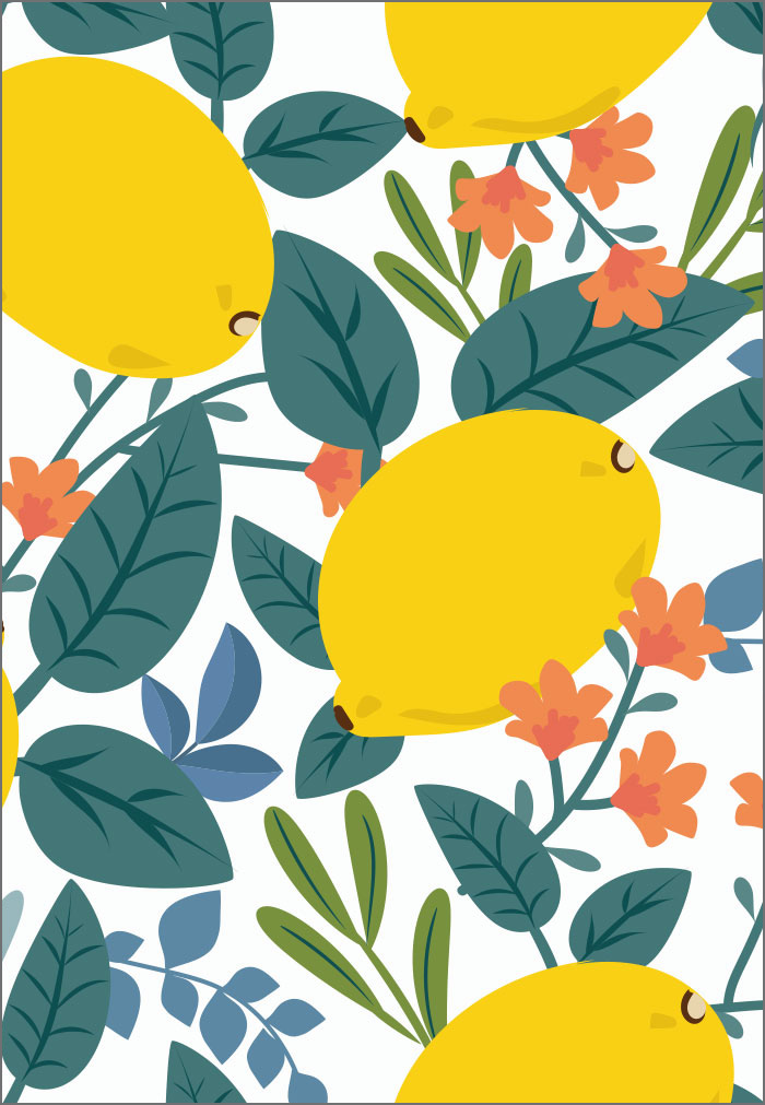 Blumen - Blumen, Illustration, Zitronen Blumen - Blumen, Illustration, Zitronen