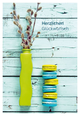 Gl?cksmomente - Doppelkarte gr?nes Stillleben