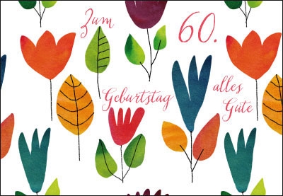 Zahlengeburtstag - viele, bunte Blüten, Illustration Zahlengeburtstag - viele, bunte Blüten, Illustration