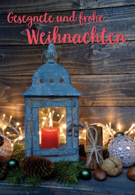 Weihnachten - Windlicht mit roter Kerze