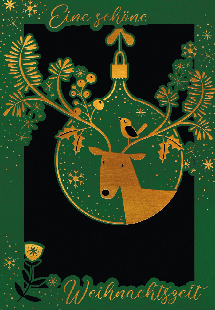 Weihnachten - grün, goldene Weihnachtskugel Weihnachten - grün, goldene Weihnachtskugel