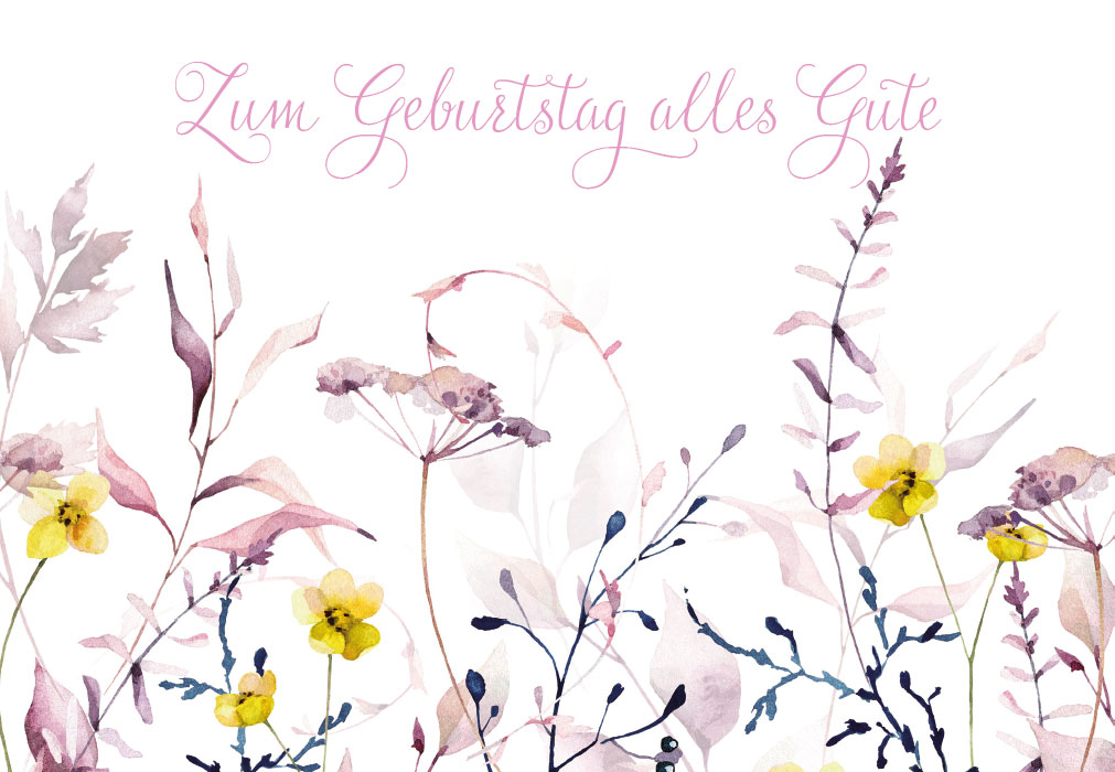 Geburtstag - Blumen, feine Blüten und Gräser