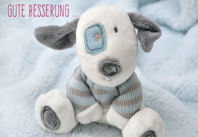 Genesung - Doppelkarte lustiges Stofftier