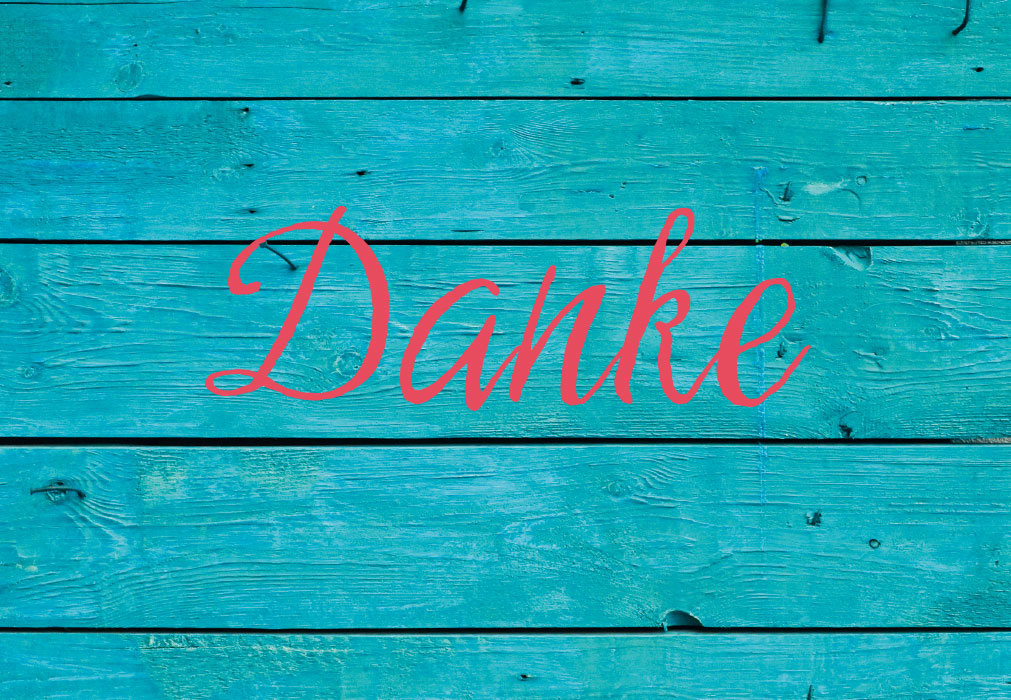 Danke - türkise Bretterwand Danke - türkise Bretterwand