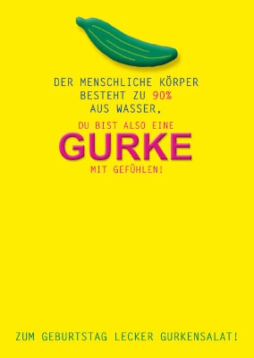 Spruchkarte - Gurke Spruchkarte - Gurke