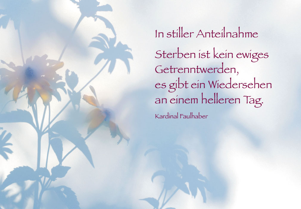 Trauer - gemalte Blumen und Blätter in grau Trauer - gemalte Blumen und Blätter in grau