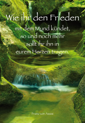 Bibeltext - Doppelkarte Wasserfall im Wald Bibeltext - Doppelkarte Wasserfall im Wald