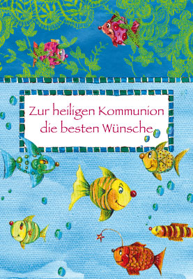 Kommunion - Doppelkarte Fische im Wasser Kommunion - Doppelkarte Fische im Wasser