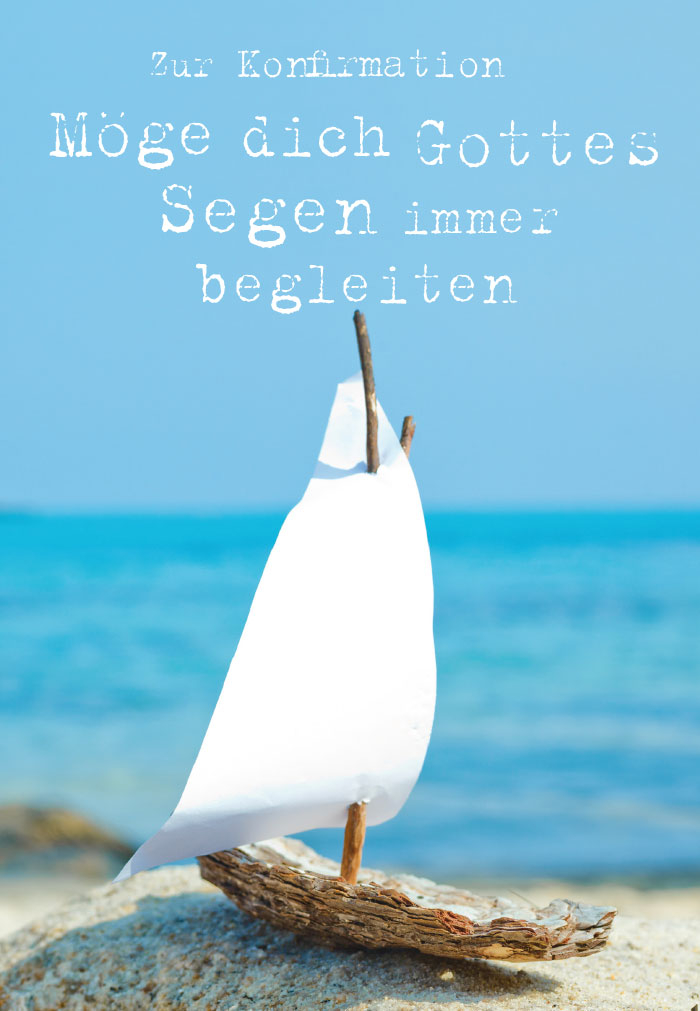 Konfirmation - Holzschiffchen am Strand Konfirmation - Holzschiffchen am Strand