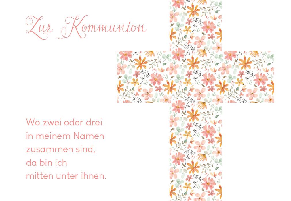 Kommunion  - Kreuz mit Blumen  Kommunion  - Kreuz mit Blumen