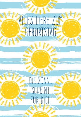 Geburtstag - Sonnen(blumen), illustriert