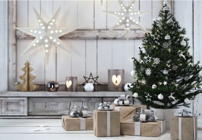 Weihnachten - stylischer Baum mit Geschenken