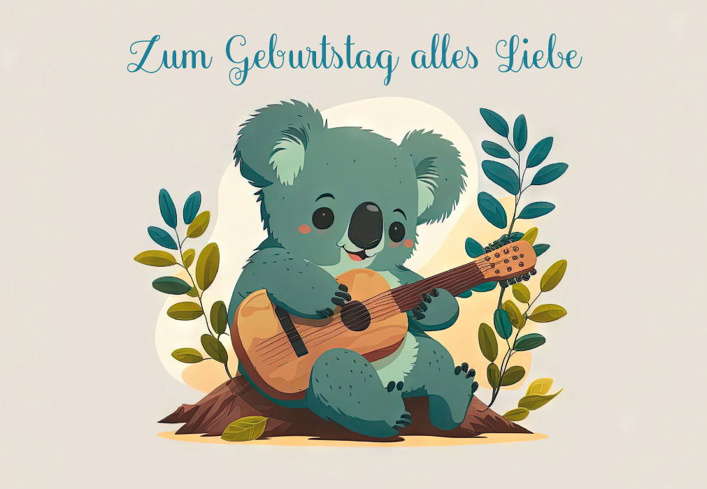 Kindergeburtstag - Banjo spielender Koala