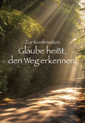 Konfirmation -Glückwunschkarte Licht im Wald Konfirmation -Glückwunschkarte Licht im Wald