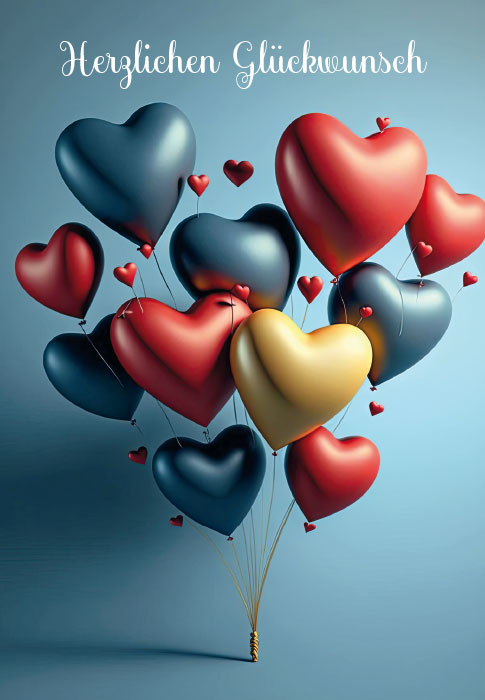 Geburtstag - Gute Laune, bunte Luftballonherzen Geburtstag - Gute Laune, bunte Luftballonherzen