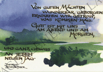 Spruch - Doppelkarte gemalte Landschaft, blauer Himmel groß Spruch - Doppelkarte gemalte Landschaft, blauer Himmel groß