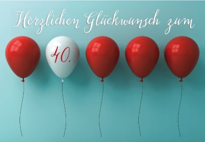 Zahlengeburtstag - rote und ein weißer Luftballons Zahlengeburtstag - rote und ein weißer Luftballons