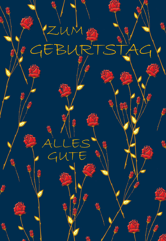 Geburtstag - rote Rosen auf schwarzem Grund Geburtstag - rote Rosen auf schwarzem Grund