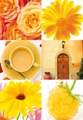 Glücksmomente - Doppelkarte gelb und orange Glücksmomente - Doppelkarte gelb und orange