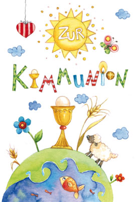 Kommunion - Doppelkarte Sonne, Kelch, Erde Kommunion - Doppelkarte Sonne, Kelch, Erde