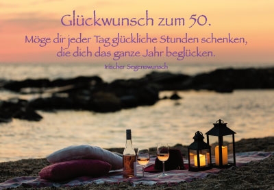 Zahlengeburtstag - Windlichter, Wein, Strand  Zahlengeburtstag - Windlichter, Wein, Strand