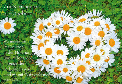 Kommunion - Doppelkarte Herz aus Gänseblümchen Kommunion - Doppelkarte Herz aus Gänseblümchen