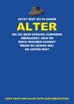 Spruchkarte - Alter (Schuhe) Spruchkarte - Alter (Schuhe)