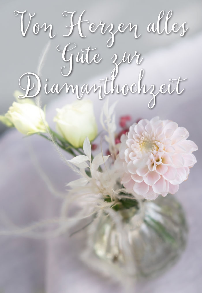 Diamanthochzeit - Blumen in Vase NEU!!!