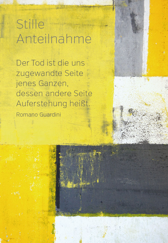 Trauer - Farben auf Papier, gelb, grau Trauer - Farben auf Papier, gelb, grau