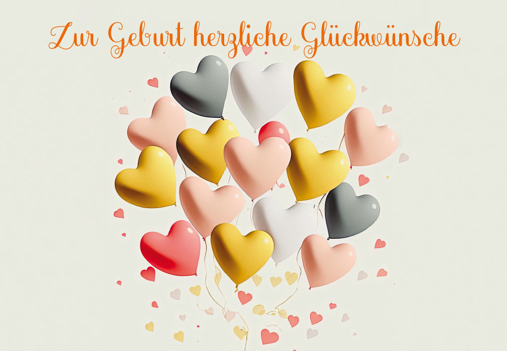 Geburt - viele bunte Herzen Geburt - viele bunte Herzen