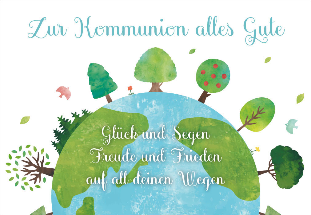 Kommunion - grün, blaue Erdkugel Kommunion - grün, blaue Erdkugel