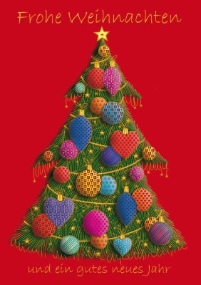 Weihnachten - Christbaum, bunte Kugeln, Illustration Weihnachten - Christbaum, bunte Kugeln, Illustration