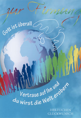 Firmung - Doppelkarte viele Menschen und die Erde Firmung - Doppelkarte viele Menschen und die Erde
