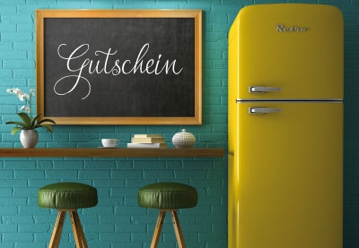 Gutschein - Schiefertafel, Kühlschrank
