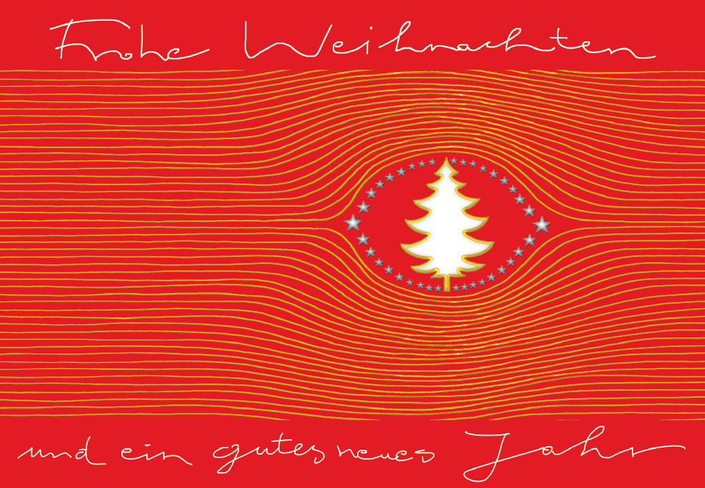 Weihnachten - weißer Christbaum auf rotem Grund, Illustration Weihnachten - weißer Christbaum auf rotem Grund, Illustration