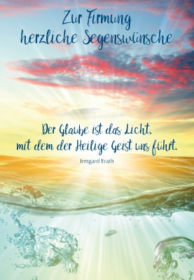 Firmung - Wasser, Himmel, Wolken, Sonne, illustriert Firmung - Wasser, Himmel, Wolken, Sonne, illustriert