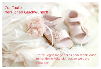 Taufe - Doppelkarte Kleidchen und Schühchen