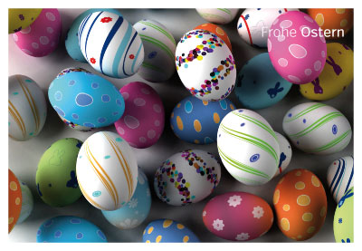 Ostern - Glückwunschkarte bunte Ostereier Ostern - Glückwunschkarte bunte Ostereier