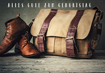 (Männer) Geburtstag - Doppelkarte coole Tasche (Männer) Geburtstag - Doppelkarte coole Tasche