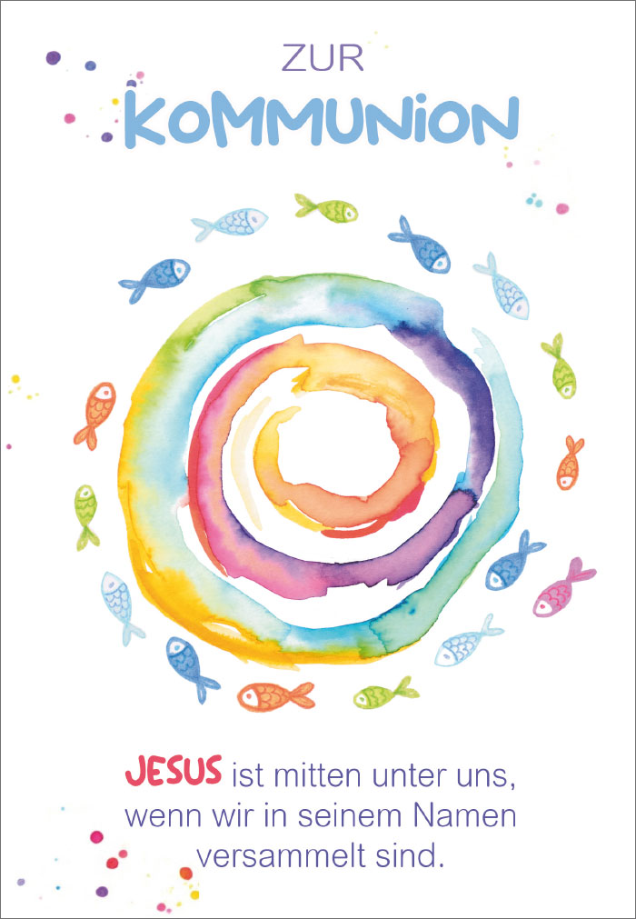 Kommunion - Kreislauf des Lebens, bunte Fische Kommunion - Kreislauf des Lebens, bunte Fische