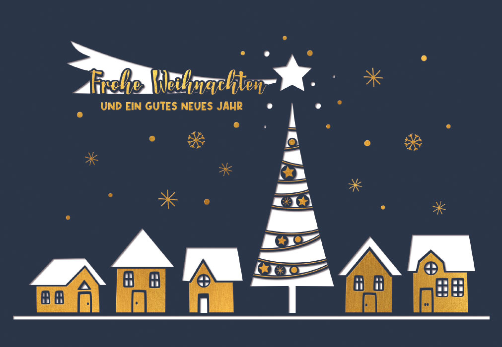 Weihnachten - Weihnachtsstern über Christbaum, Illustration