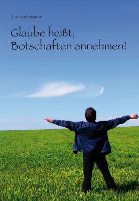 Konfirmation - Doppelkarte jubeln im Grünen Konfirmation - Doppelkarte jubeln im Grünen