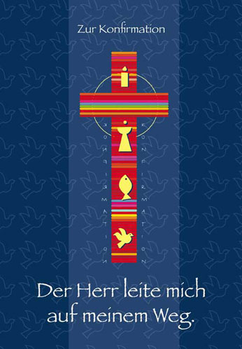 Konfirmation - Doppelkarte Kreuz und Symbole Konfirmation - Doppelkarte Kreuz und Symbole