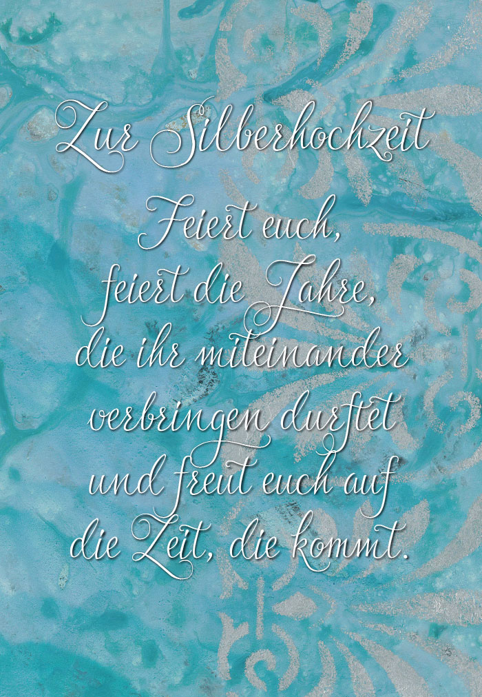 Silberhochzeit - Illustration blau/silber Silberhochzeit - Illustration blau/silber