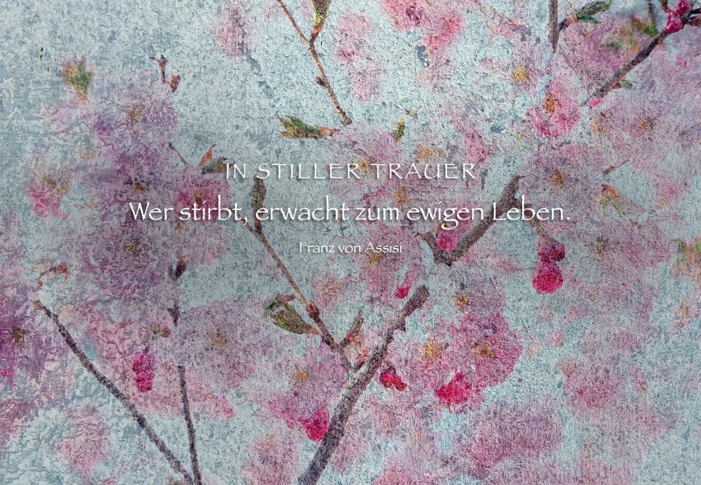 Trauer - gemalte, geeiste Kirschenblüten Trauer - gemalte, geeiste Kirschenblüten