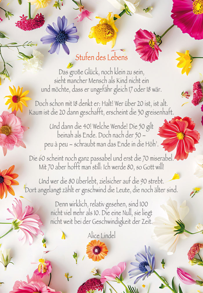 Geburtstag - Blumen, Blütenkranz Geburtstag - Blumen, Blütenkranz