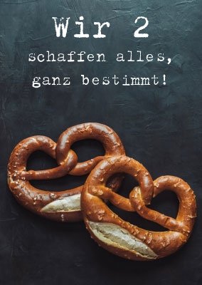 Spruchkarte - zwei Bretzel  Spruchkarte - zwei Bretzel