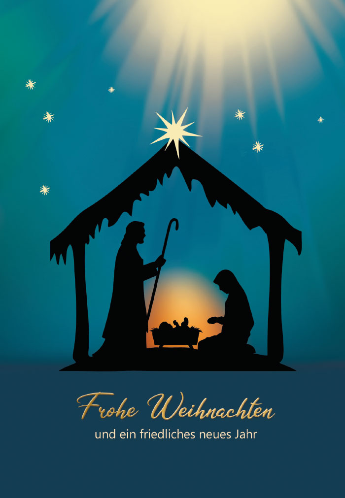 Weihnachten - Krippe in Licht und Dunkel