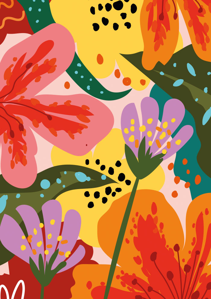 Kleine Kartengrüße - Blumen, Farben, gemalt Kleine Kartengrüße - Blumen, Farben, gemalt